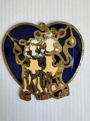 Vintage Cow Stained Glass Sun Catcher Colored Leaded Hanging Window Ornament