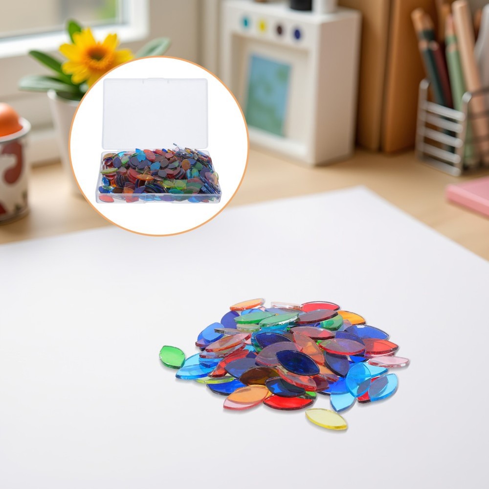 443 Pcs Leaf Glass Mixed Shapes Mosaic Tiles Moasic Pieces Art Disc