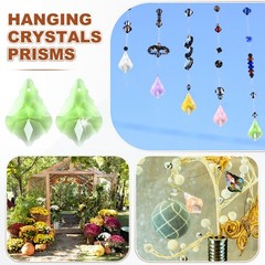 4PCS Crystal Maple Leaf Prisms, 38mm/1.5″ Pendant Hanging [Apple Green]
