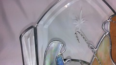 Vintage Nativity Scene Mary Joseph Baby Jesus Suncatcher Stained Glass