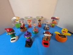Set of 11 dancing solar powered figures: Santa Claus, Elf, Witch and Jack-o’-lan