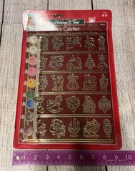 Vintage 1999 Holiday Time 25 Ornament Suncatchers Craft Church Angel Wreath TubX