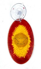 Vintage Stained Glass Sun Catcher Holy Spirit Dove Cathedral Style Rome