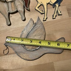 3 Stained glass Sun Catcher Window Pc horse Dove Bird Vintage Plastic Unicorn