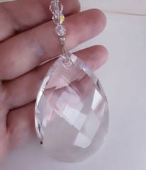 62mm Crystal Pear Suncatcher made with Swarovski Crystal – HUGE Rainbow Maker