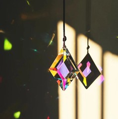 2pcs Diamond Crystal Sun Catcher Rainbow Prism Light Maker Window Decor