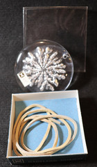 VTG NIB FULL LEAD CRYSTAL SNOWFLAKE SUNCATCHER HD MADE IN NORWAY HADELAND 1970`S