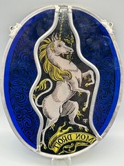 Vintage MON DROIT Suncatcher United Kingdom British Monarchy 9.5″ x 7.5″!