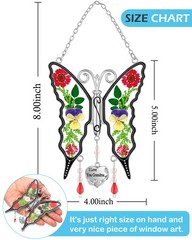 Butterfly Suncatcher Stained Glass for Window Home Decor Gifts for Women