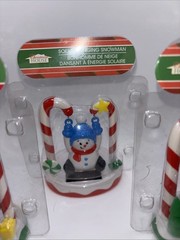 Christmas House Solar Swinging Santa’s And Snowman Set Of 3