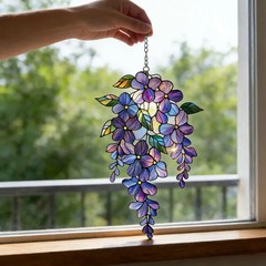 Purple Wisteria Suncatcher Acrylic Window Decor Art Gift