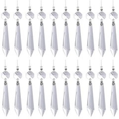 20 Pieces Clear Chandelier Crystals, 63mm Replacement Crystal Icicle Prisms P…