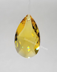 Swarovski Crystal Light Topaz 50mm Teardrop 8721 Suncatcher; LARGE! Logo Etch