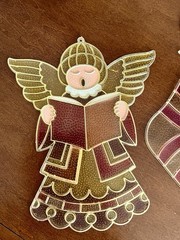 Vtg J.S.N.Y. Christmas Plastic Suncatcher Lot Angel Santa Wreath Stocking 10”