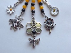 BEE KIND BUMBLE BEE KEY CHAIN BAG PURSE CHARM JUNK JOURNAL AUTO CHARM ORNAMENT