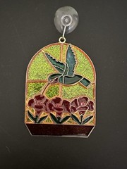 Hummingbird Flower Sun Catcher Window Decor 4.5”