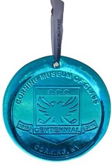 Corning Museum Of Glass Aqua Blue Christmas Ornament Country Club N.Y Suncatcher
