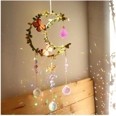 Amethyst Moon Crystal Suncatcher – Window Hanging Decoration