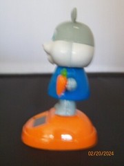 Solar Happy Easter Grey White Rabbit blue coat green button shirt orange carrot