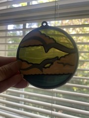 Vintage Stained Glass Seagull Beach Sun Catcher/window ornament.