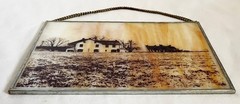 VTG Amish Country House Stained Glass Sun Catcher Print Hanging 5×7″