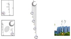 Hanging Clear Crystal Suncatcher with Moon Decor – Light-Reflecting Beauty