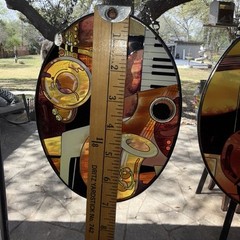 PAUL BRENT Hand Painted AMIA of Denver Glass Saxophone Music Sun Catcher