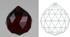 Hongville 40mm 24% lead Crystal Ball Prism 1.57″ Red (Bordeaux) Suncatcher