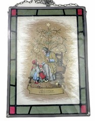 Winter Suncatcher Grandmother Christmas Fairytale 7.5”x 10.25” Folk Art