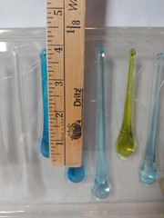 9 Hand Blown Glass Teardrop Icicle Ornaments 6″ 5″ 4″ Green Blue Pearl