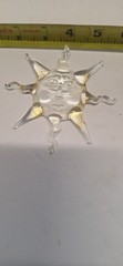 Clear Glass Sun Face Suncatcher Paper Weight Glossy Finish for Any Room