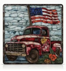 USA-Flags-4th of July-Patriotic Stained Glass Look Acrylic Sun Catcher