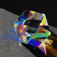 Optical Glass Prism Suncatcher Clear Polyhedron of Light Gift Ornament DIY