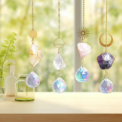 4PCS Crystal Sun Catchers for Windows, Colorful Healing Light Crystal Suncatcher