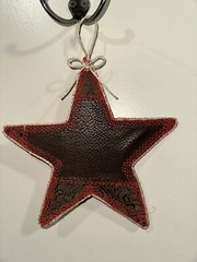 Western Crazy Star Christmas Tree Ornament – Cowboy Decor – Handmade Original 7″