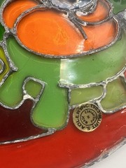 1983 Kurt Adler Stained Glass-Mickey Donald Duck Goofy Suncatcher Ornament 10”