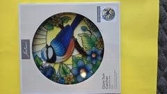Two Hanging Glass Sun Catchers. Bee & Bluebird 9.84 in. diameter