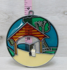 Sun Catcher Horse Dog & Stable Stained Glass (acrylic & metal) Hanging Ornament