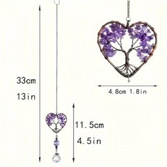 Crystal Heart Tree of Life Suncatcher NEW 0138