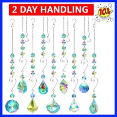 9 Pieces Sun Catchers Indoor Window Suncatcher Crystals Prisms with Chain Pen…