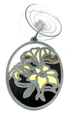 Rafaelian faux stained glass Suncatcher ornament Lily flowers Suction Cup Hook
