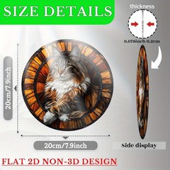 Cute Tabby Cat Acrylic Suncatcher Boho Nature Inspired Window Decoration Gift