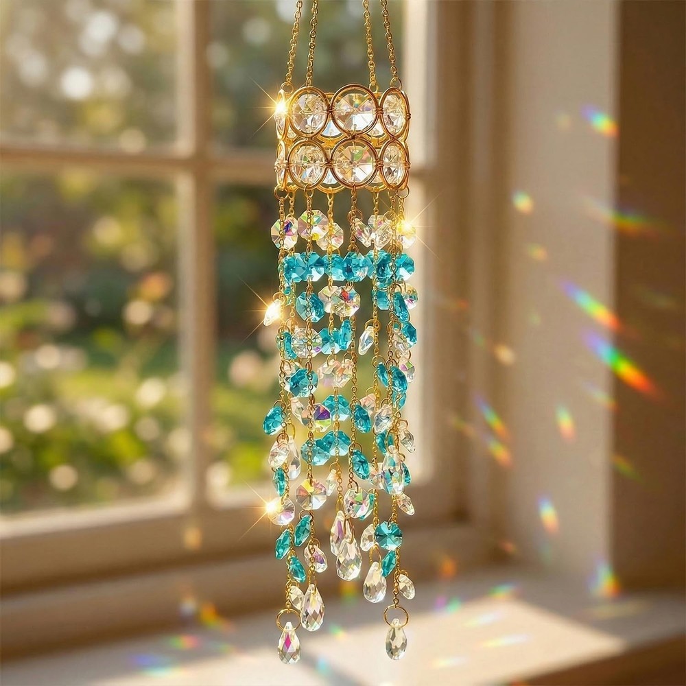 Crystal Suncatchers for Window Hanging Decor Prism Rainbow Maker with Chain
