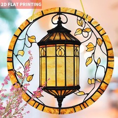 Acrylic Suncatcher Elegant Lantern & Vine Scene Window/Living Room Decoration