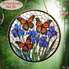 Trendy Monarch Butterfly Iris Acrylic Suncatcher Boho Window Hanging Decoration