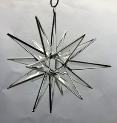 Handmade Clear Bevel Glass Moravian Star – 18 Point Hanging Star – Bethlehem