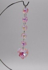 Handmade w/ Swarovski Crystal Rosaline Blue AB Heart & Octagon Suncatcher/ Prism