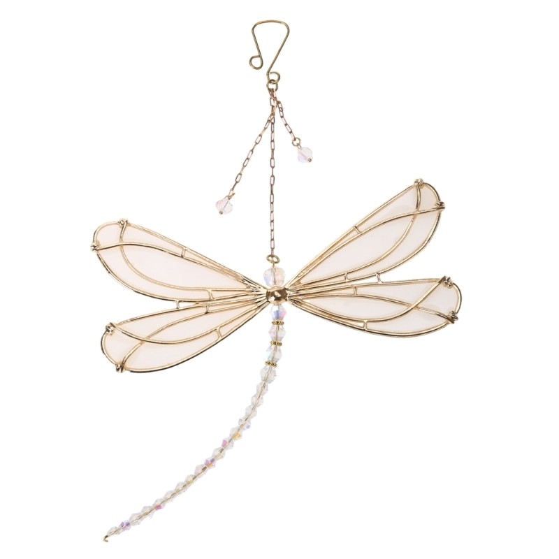 Crystal Rainbow Dragonfly Window Hanging Ornament Garden Home Decor