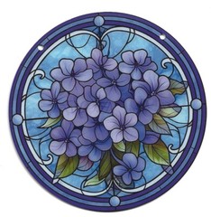 Purple Flower Suncatcher – Stained Acrylic Window Hanging for Any Room