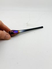 Iridescent Art Glass Teardrop Ornament Hand Blown Hanging Prism Suncatcher 3”